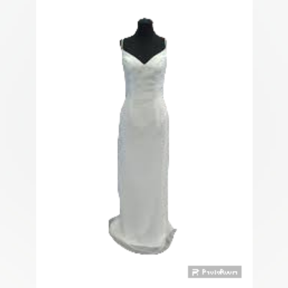 Forever Yours Beaded Accent Slim Fit Spaghetti Strap Wedding Dress zz 2
